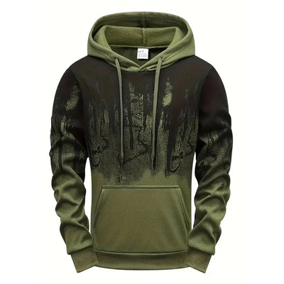 Men's Hoodie High Quality Hooded Long Sleeve Ink-splashed Sweatshirt Autumn Winter Daily Casual Sporty Jogging Fashion Outwear