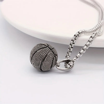Fashion Dominant Basketball Pendant Men's  Stainless Steel Basketball Necklace
