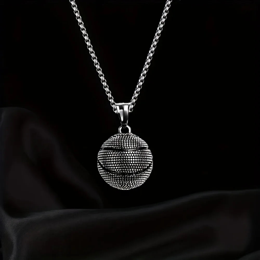 Fashion Dominant Basketball Pendant Men's  Stainless Steel Basketball Necklace