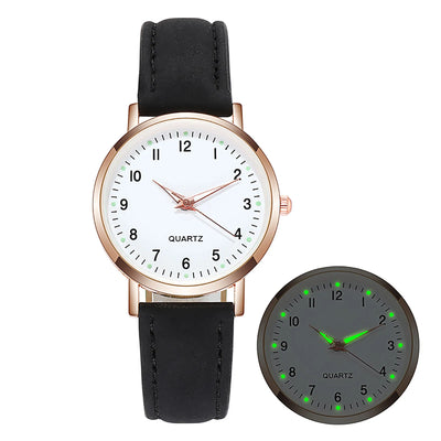 Reloj Mujer Fashion Watch For Women Leather Belt Watches Ladies Luxury Analog Quartz Luminous Wristwatch Clock Relogio Feminino