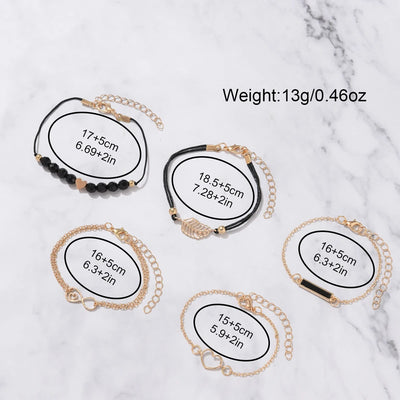 6PCS Set Watch For Women Luxury Leather Analog Ladies Quartz Wrist Watch Fashion Bracelet Watch Set Female Relogio Feminino