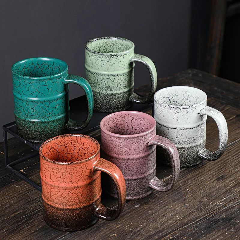 Mug Ceramic Water Cup Coarse Ceramic Coffee Cup   Design Oil Bucket Cup Couple Cup