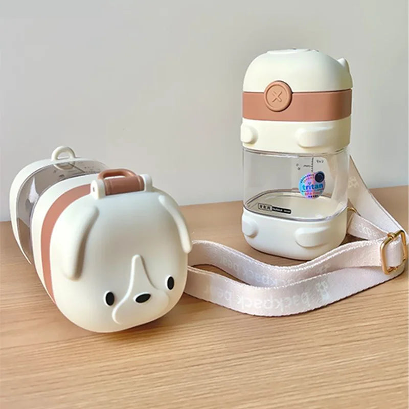 Water Bottle With Straw Cute Water Bottles For Children School Girls Boys Outdoor Portable Braces BPA Free Water Bottle For Kids