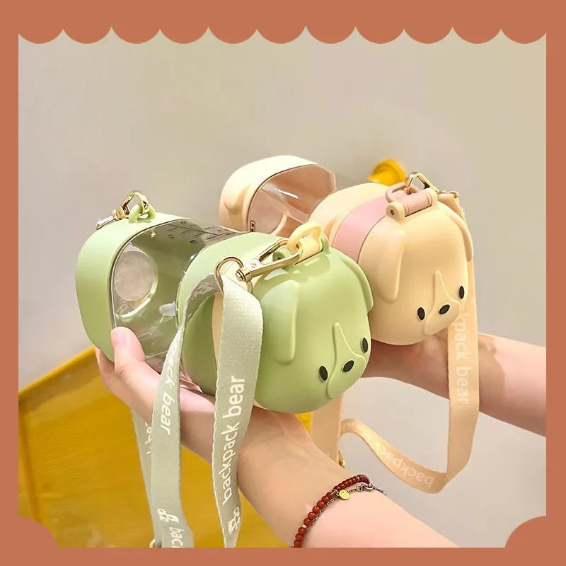 Water Bottle With Straw Cute Water Bottles For Children School Girls Boys Outdoor Portable Braces BPA Free Water Bottle For Kids