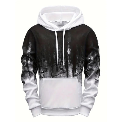 Men's Hoodie High Quality Hooded Long Sleeve Ink-splashed Sweatshirt Autumn Winter Daily Casual Sporty Jogging Fashion Outwear