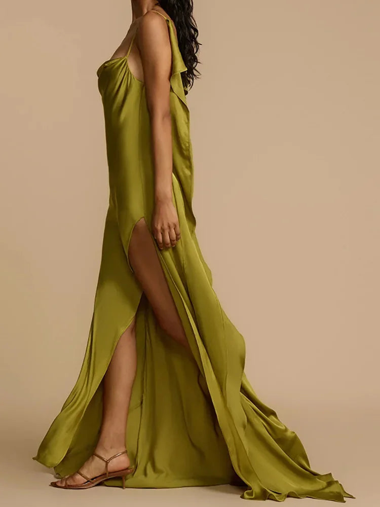 Summer Casual Dresses Elegant Ladies 2025 Sexy Deep Backless Women Slim Party Dress Sleeveless Vintage Solid Maxi Dress Vestidos