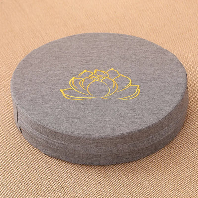 Yoga Meditation Cushion 40x6CM Linen Lotus Pad Hard Floor Pillow Washable Tatami Mat with Removable Cover Backrest Support