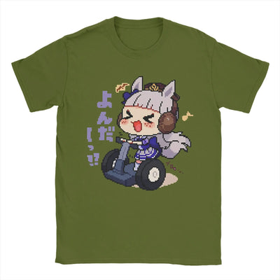 Men's T-Shirt Oguri Cap Uma musume Cool 100% Cotton Tees Short Sleeve  T Shirt O Neck Clothing Printing