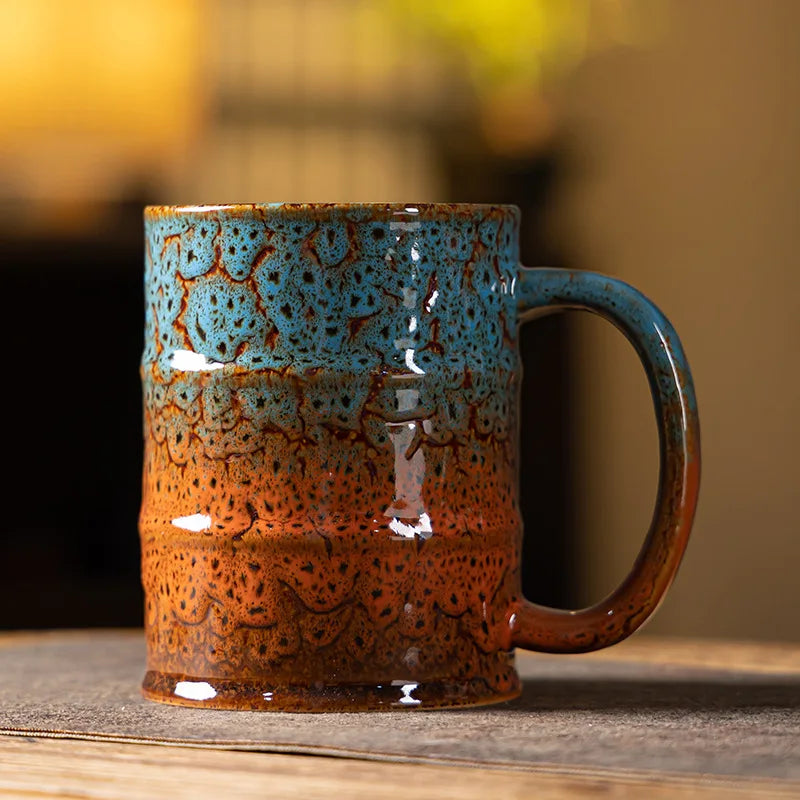 Mug Ceramic Water Cup Coarse Ceramic Coffee Cup   Design Oil Bucket Cup Couple Cup