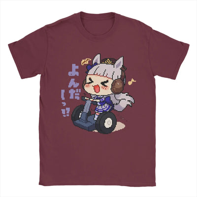 Men's T-Shirt Oguri Cap Uma musume Cool 100% Cotton Tees Short Sleeve  T Shirt O Neck Clothing Printing