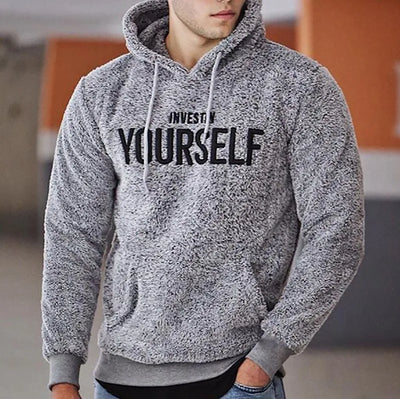 Embroidered men's hoodie casual and personalized hoodie fashionable long sleeved top for men