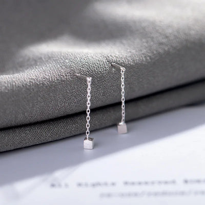 2021 Korean Earings Geometric Block Long Tassel Bar Drop Earrings for Women Minimalism Personality Ear Line Dangle Jewelry Gift