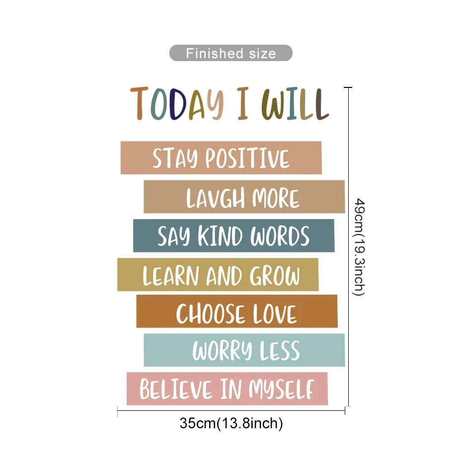 Positive Affirmations Wall Stickers for Children's