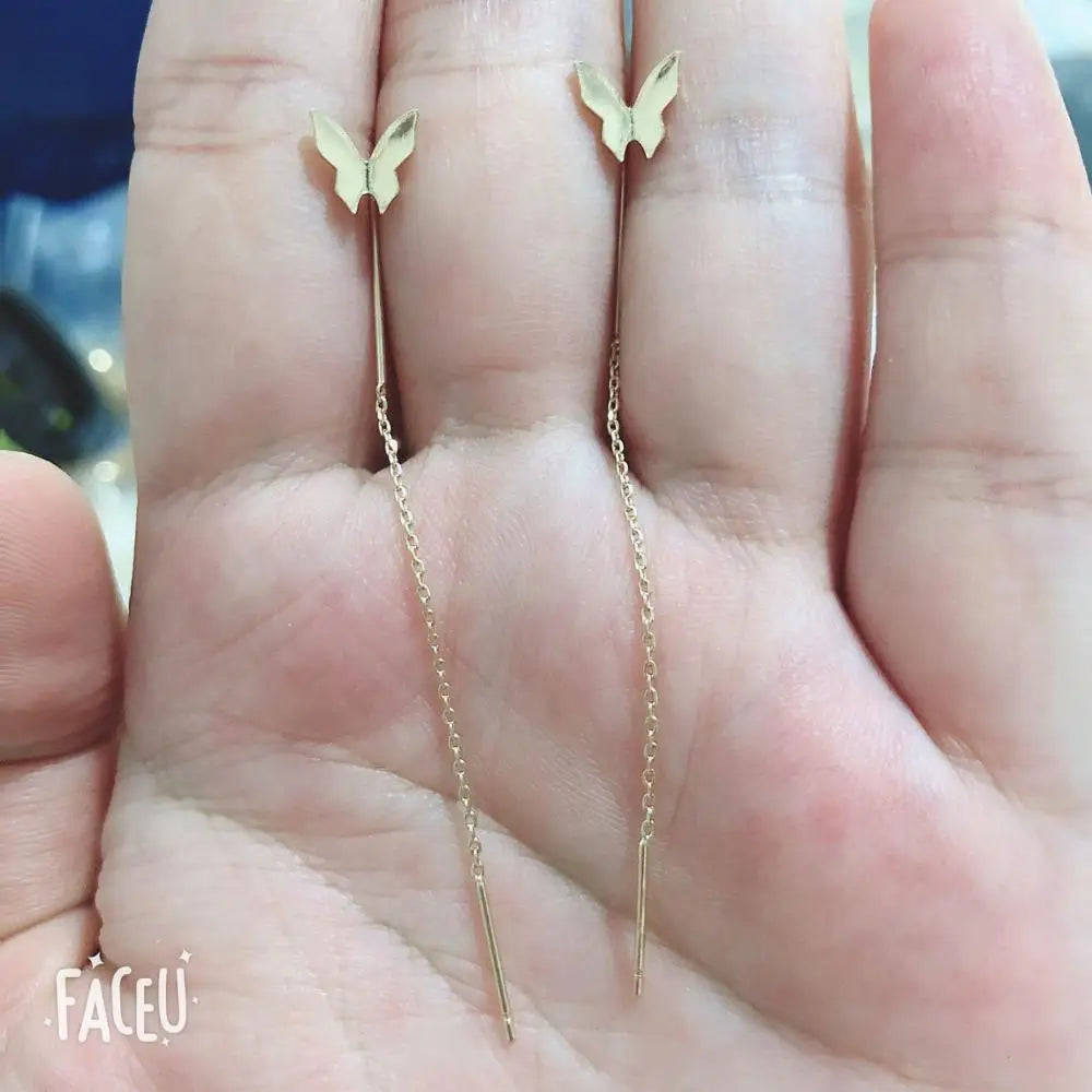 2021 Korean Earings Geometric Block Long Tassel Bar Drop Earrings for Women Minimalism Personality Ear Line Dangle Jewelry Gift