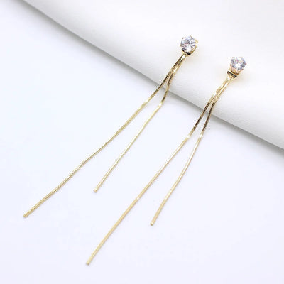 2021 Korean Earings Geometric Block Long Tassel Bar Drop Earrings for Women Minimalism Personality Ear Line Dangle Jewelry Gift