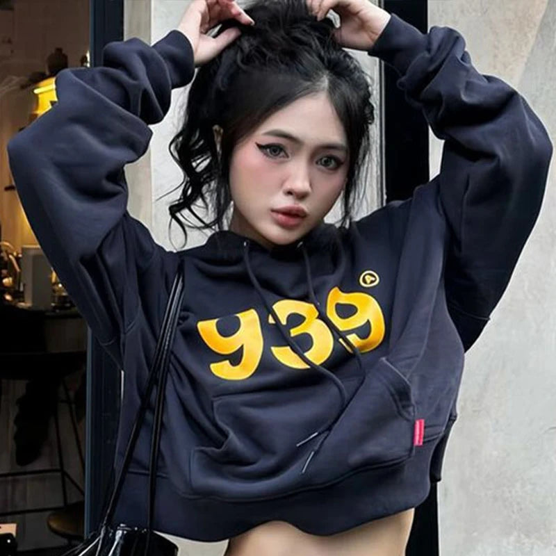 New Hoodie Top Women Autumn Winter Streetwear Fashion Print Long Sleeves Casual Slim Hoodie Female Versatile Thermal Clothing