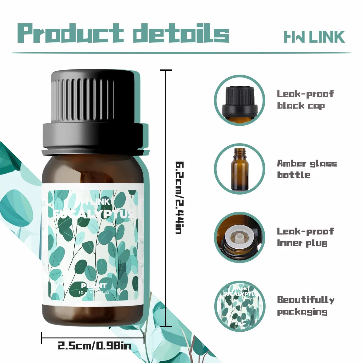 Eucalyptus Essential Oils 10ml Eucalyptus Oil For Diffusers,Hair,Skin Care,Aromatherapy,Body Massage,Soap And Candle Making