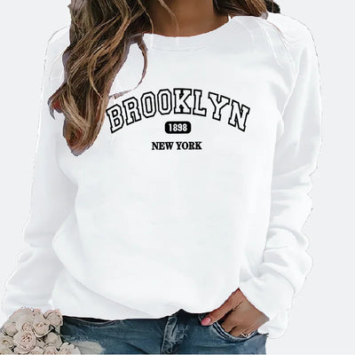 Women's Hoodie   Hoodie Monogram Print 1898 New York Brooklyn Harajuku  Sweatshirt  Streetwear Women