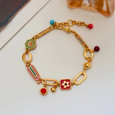 Modern Jewelry Elegant Temperament Multiple Colorful Enamle Chain Bracelets For Women Female Gifts Sweet Accessories Hot Sale