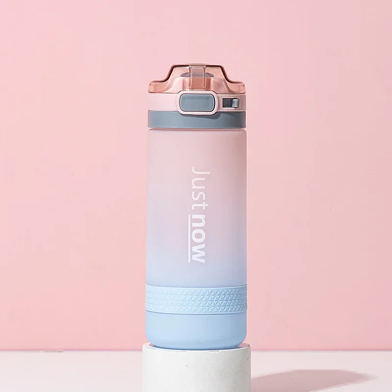 600ml Water Bottles Fashion Water Bottle with Straw BPA Free Portable Outdoor Sport Cute Drinking Plastic Bottles Eco-Friendly