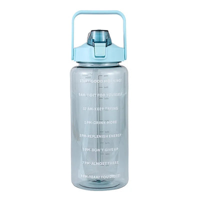 2 Liters Straw Plastic Water Bottle Large Portable Travel Bottle Sports Fitness Cup High Value Big Fat Cup Adult Universal