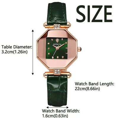 Trendy Retro Women's Wrist Watch Elegant Light Luxury Quartz Wristwatch Exquisite Simple Ladies Business Watches Daily Use